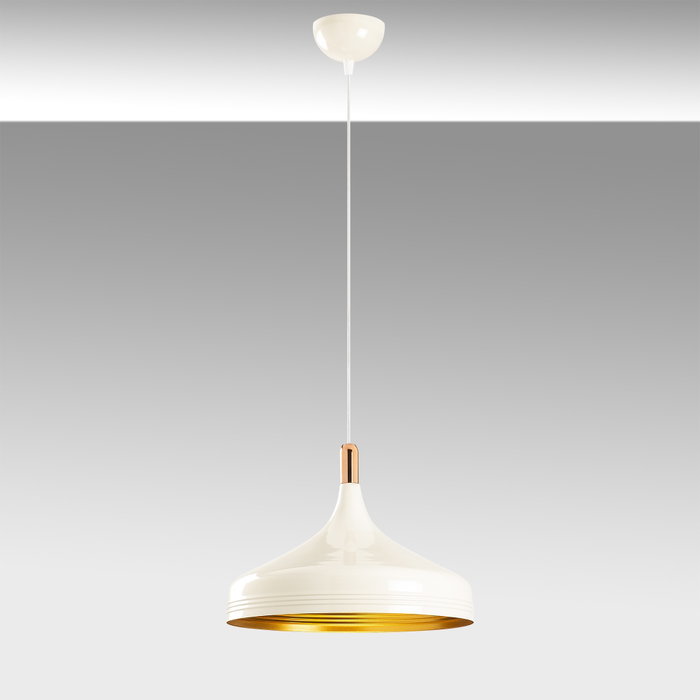 Opviq Lámpara de araña Sağlam - 3723 Blanco, Dorado y Cobre